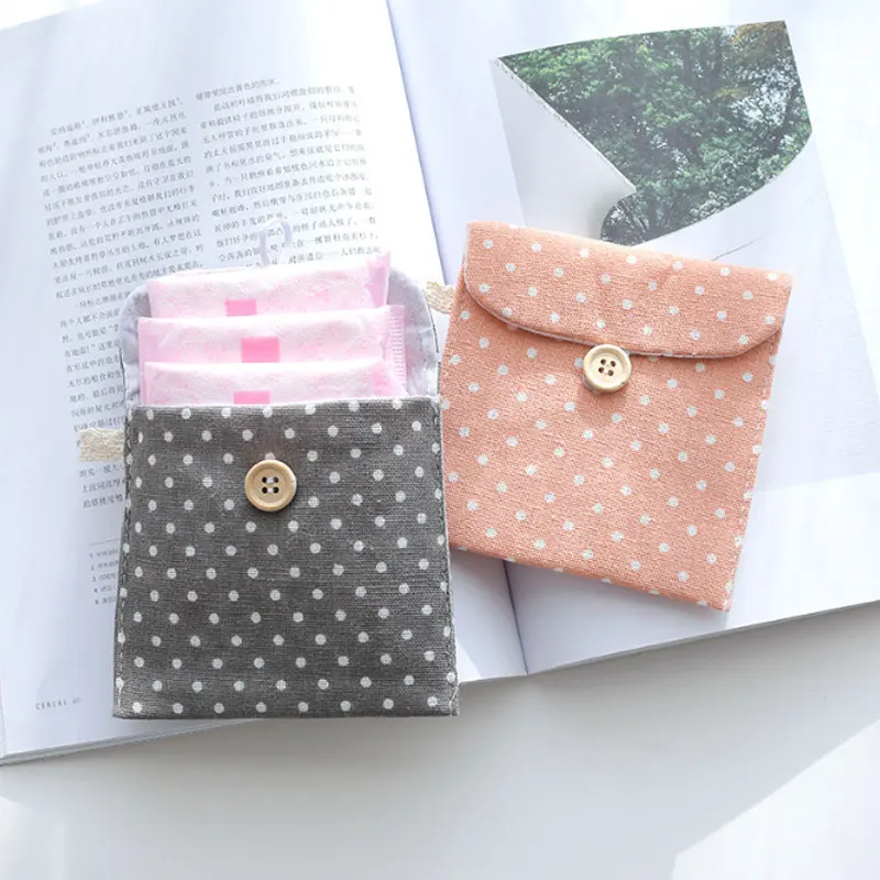

Portable Cotton Napkin Storage Bag Health Cute Cloth Napkins Sanitary Pad Storage Pouch Washable Organizer Bag For Travel