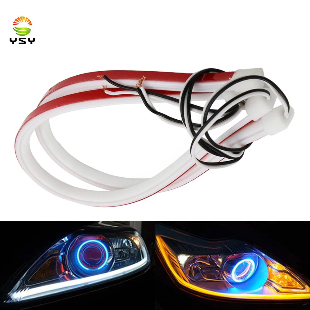 YSY 10pcs Flexible DRL LED Daytime Running Light Soft Tube Guide Angle Eyes 30CM Strip Auto Lamp for Car Headlight Assembly | Автомобили и