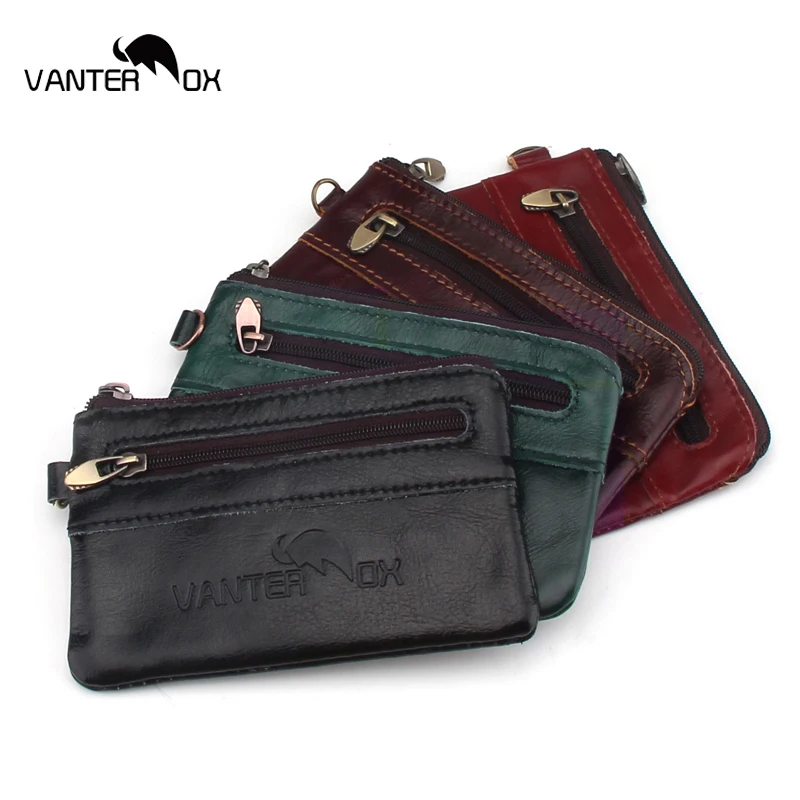 VANTER OX модные для мужчин или женщин пояса из натуральной кожи Мини Портмоне кошелек с отделами для карт кошелек сцепления короткие молнии