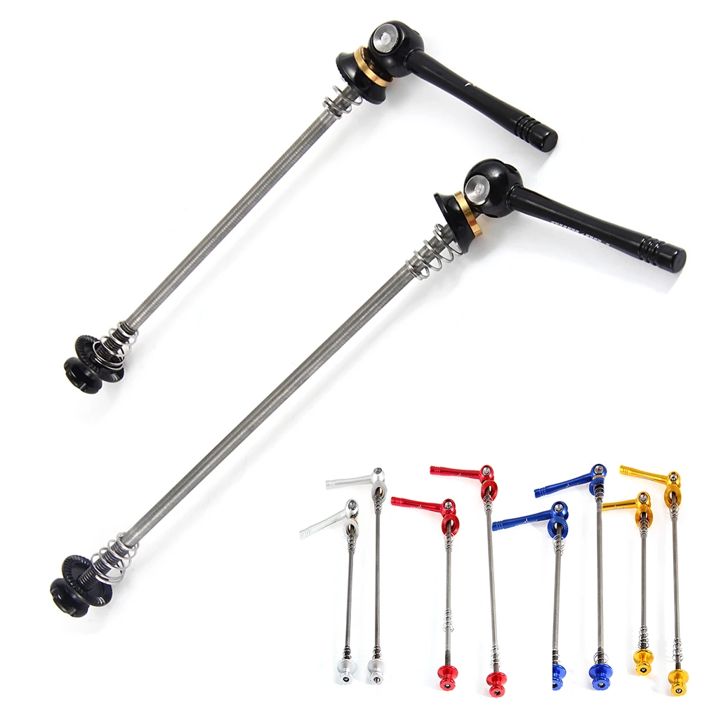 130 & 170mm Bicycle Wheel Hub Front and Rear Quick Release Super Light Bike Shaft Lever Axle Skewer Accessory Black Ultralight Titanium Alloy Bike Skewer