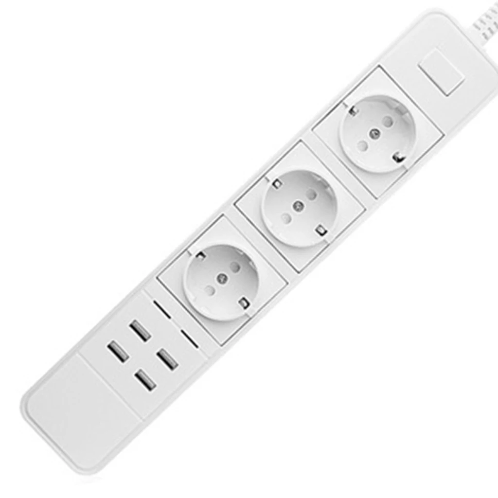 

WiFi Smart Power Strip Intelligent Power Socket APP Remote Control Voice Control With 4 USB Fast Charging Ports EU UK Plug