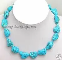 Большой 10-15 мм натуральный барокко синий камень NECKLACE-nec5104