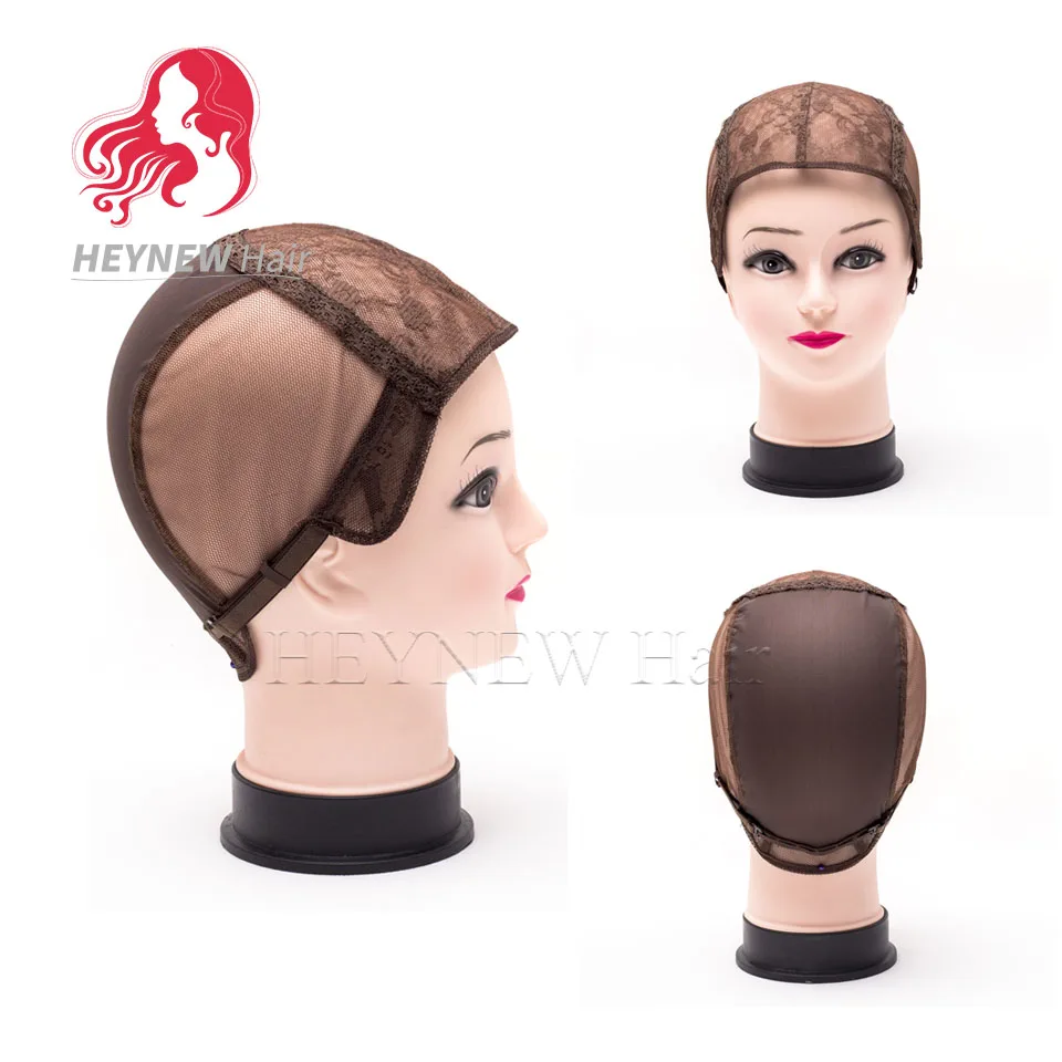 

10PCS Free Shipping Lace Wig Caps For Making Wigs Brown Color Wig Net Cap Weaving Caps With Adjustable Straps Back S/M/L