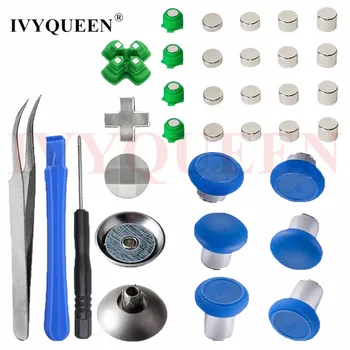 

IVYUEEN Magnetic Analog Stick Dpad Action Buttons Mod Kit for PlayStation 4 PS4 Pro Slim Controller Swap Thumbsticks Caps