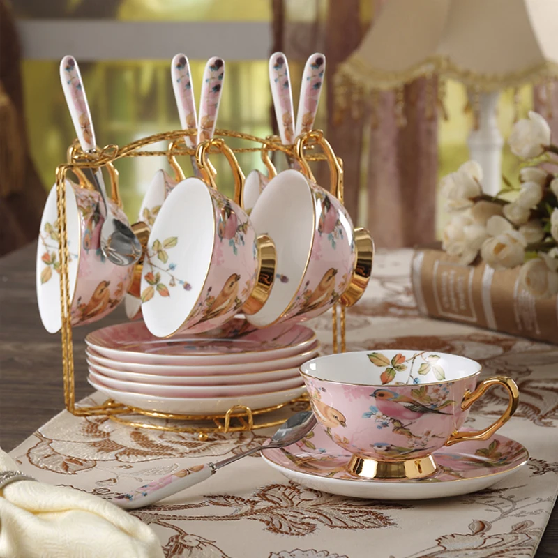 

Top-grade bone china coffee cup set Ceramics teapot Saucer China British porcelain tea cup set Teatime Afternoon Tea party