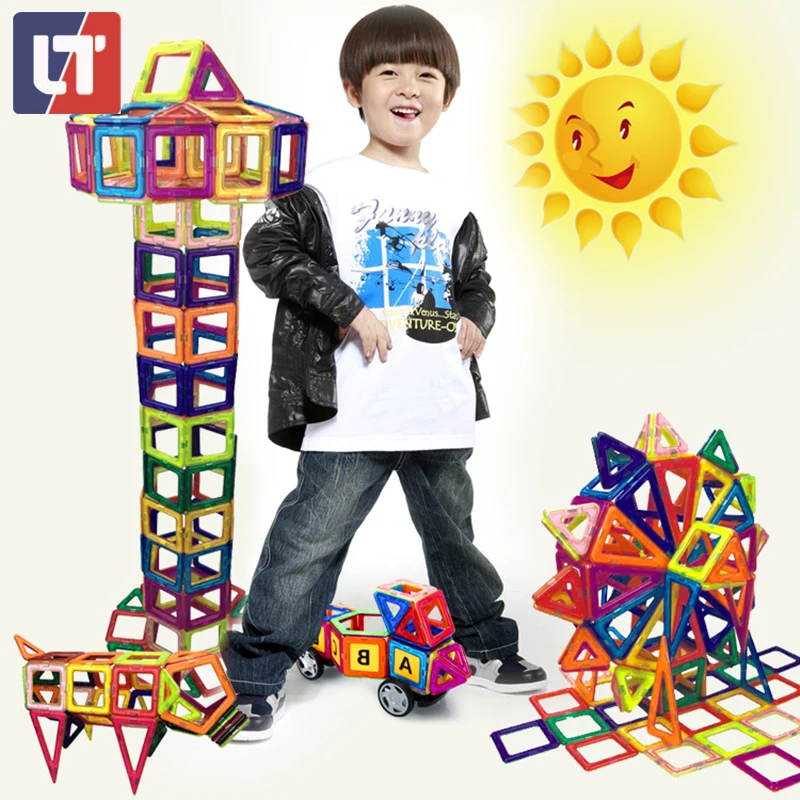 136 шт. 3D дизайнерские магнитные строительные блоки строительство большой размер набор детские развивающие игрушки для мальчиков и девочек подарок для малышей