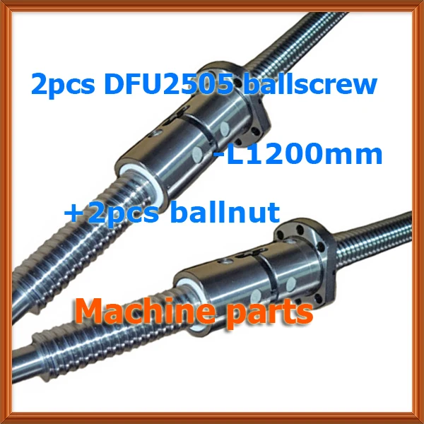 25mm linear rolled 2505 lead ballscrew ball nut set 2pcs DFU2505 ball