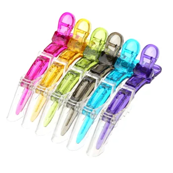 

6Pcs NEW Transparent Hairdressing Sectioning Clips Clamps Salon Hair Clips Grip Crocodile DIY Accessories Hairpins Plastic