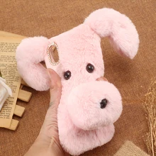 

3D Cute Dog Doll Soft Case for iPhone X XS Max Phone Case Diamond Bling Plush Back Cover for iPhone XR X Capa TPU Girl Coque
