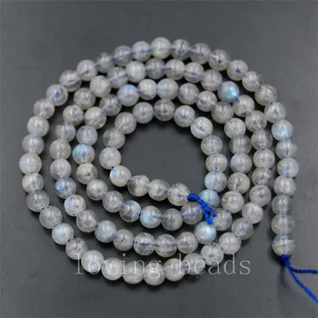 

5Strands/Pack A+ Natural Labradorite Gems Stones 4mm Smooth Round Spacer Loose Beads 15'' Strand for Jewelry Making Crafts