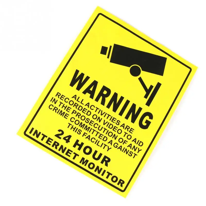 1 шт головной Производитель Клей Предупреждение Бумага Стикеры Предупреждение Этикетка Знак waterprrof непромокаемые для охранного видеонаблюдения 200*250 мм