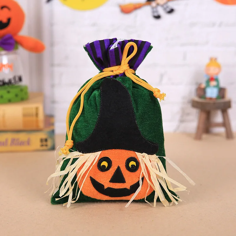 Halloween Candy Bag Handmade Gifts Bag Linen Happy Halloween Decoration