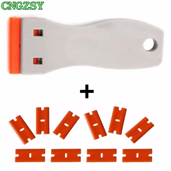 

CNGZSY Razor Scraper Spare Plastic Double Edged Blades Vinyl Car Wrap Glue Sticker Film Remove Knife Phone Screen Repair Kit K40