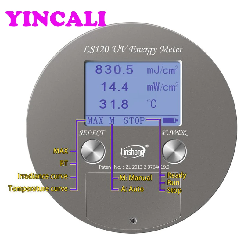 Многофункциональный УФ измеритель энергии LS120 может измерять плотность УФ-энергии, УФ-излучение и температуру одновременно