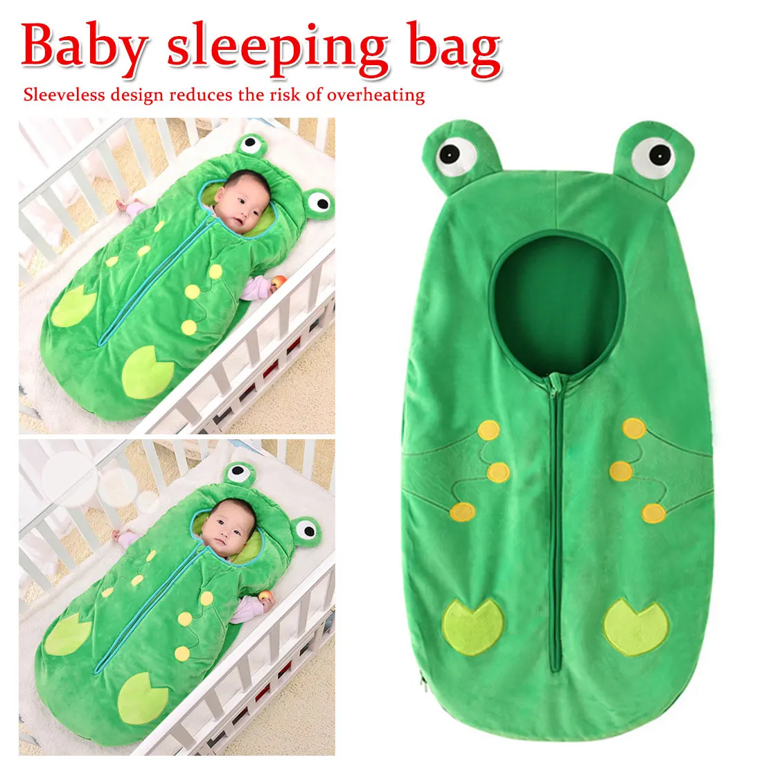 

Warm Soft Winter Cold-proof Baby Sleeping Bag Cute Cartoon Frog Style Baby Sleeping Bag Soft Cotton Thick frog Sleeping Bags