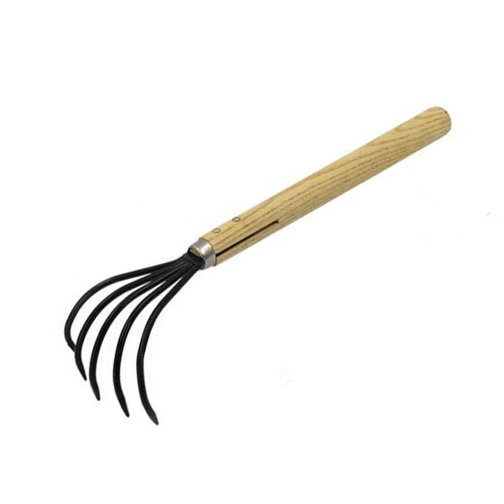 Carbon Steel Claw Rake Cultivator with Wooden Handle, 9.8 Inch-in Rake ...