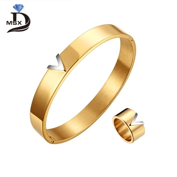 

Gold Color Silver Color Fashion Stainless Steel Open Bracelets for Women Wedding Jewelry Charming Gold Bracelets & Bangle Gift
