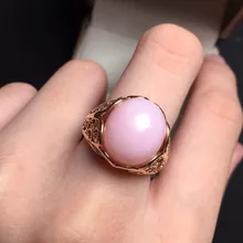12*14mm fine jewelry perfect 18k rose gold perfect highest grade Australia pink opal wedding ring