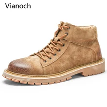 Модные новые винтажные ботильоны мужская кожаная обувь в западном стиле мотоциклетные ботинки на шнуровке мужская обувь 0048
