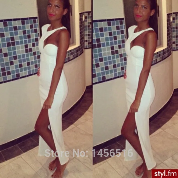 PRD-P40 Vestido de fiesta Top selling sheath Cap sleeve Side open Custom made 2014 celebrity prom dress | Свадьбы и торжества