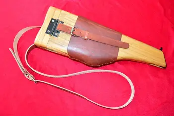 

WWII GERMAN MAUSER BROOMHANDLE LEATHER HOLSTER WITH STOCK #1693