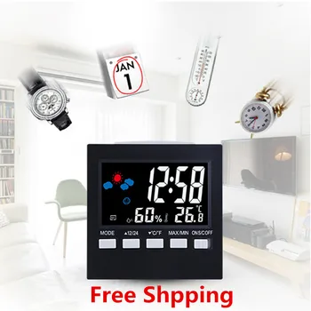 

LED Mirror Alarm Clock Digital Snooze Table Clock Wake Up Light Electronic Large Time Temperature Display Home Decoration Clock