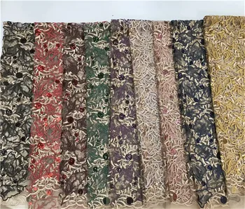 

Nigerian French Lace Fabrics sequins African Tulle Lace Fabric With Beaded High Quality African Lace Wedding Fabric For Dress