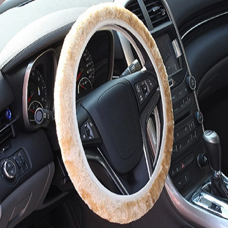 

Soft Warm Plush Winter Car Steering-Wheel Cover Elastic Universal Steering Wheel Cover Auto Supplies Cars Accessories