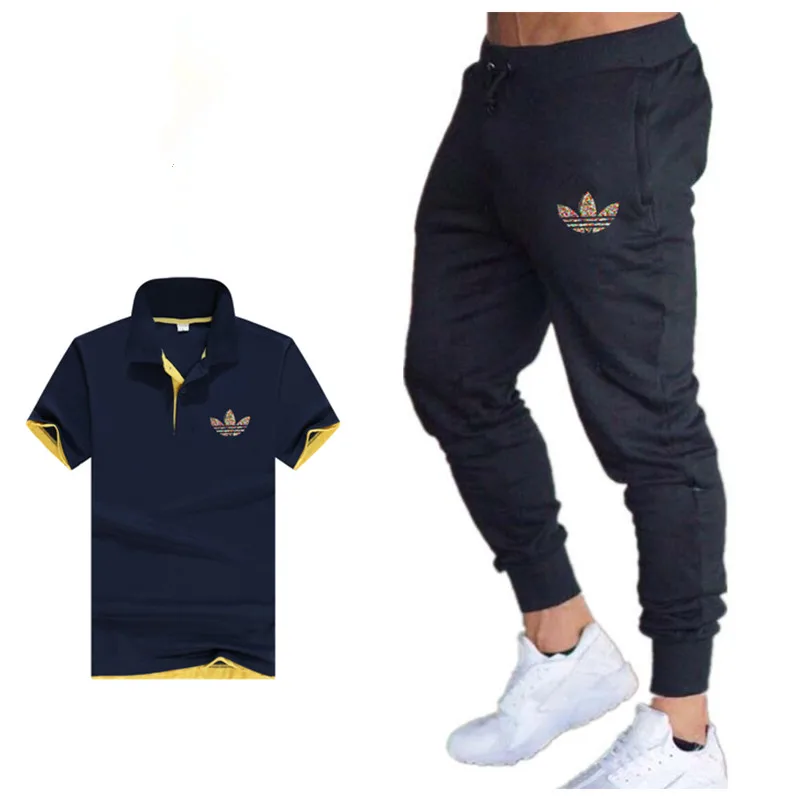 Summer Hot Sale Men's Sets T Shirts +pants Two Pieces Sets Casual Tracksuit Male 2019 Casual Tshirt Gyms Fitness trousers men