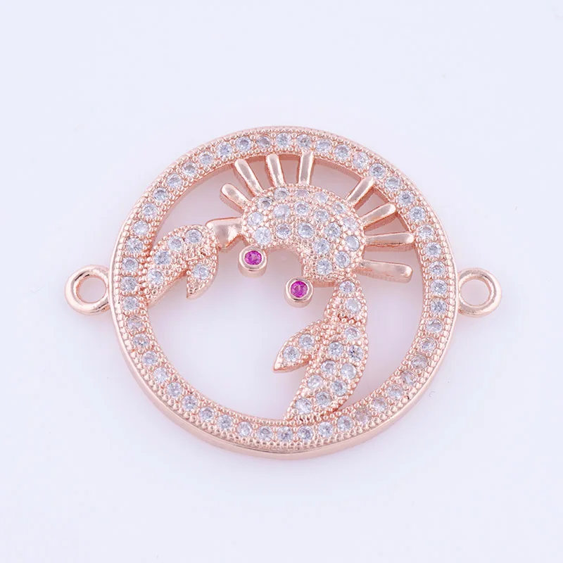 

Supplies For Jewelry Links Charms and Connectors Micro Pave CZ Copper Accessories DIY Bracelet Necklace Jewellery Findings