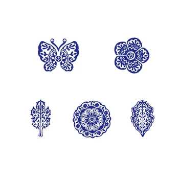 

5 PCS Vintage Pattern Decoration Stamp DIY Self Inking Photosensitive Seal Without Handle Funny Planner Scrapbooking Stamps