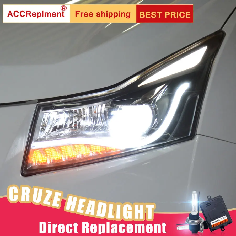 2 шт. светодиодный фары для Chevrole Cruze 2009- светодиодный автомобильный фонарь ангельские глазки ксенон HID комплект Противотуманные фары светодиодный дневные ходовые огни
