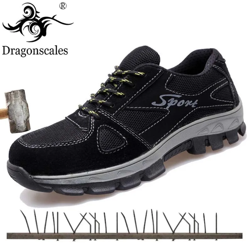 

Men's Breathable Steel Toe Safety Shoes with Puncture Proof Midsole Sneaker Slip Resistance Light Weight Construction Work Boot