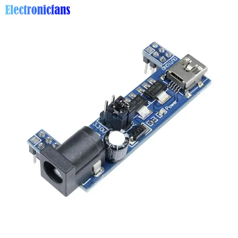 Organizer 4PCS MB102 Breadboard Power Supply Module and 9v Battery Clip with 2.1mm X 5.5mm Male DC Plug Assortment Kit for Arduino