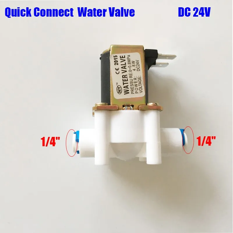 Фильтр для воды быстрое подключение Электрический водяной клапан 24 В DC 1/" Впускной Подающий клапан для обратного осмоса система очистки воды
