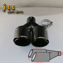 1 PCS AKRAPOVIC EXHAUST TIP Car Carbon Fiber 2.5 Inch Inlet And 4 Inch Double Outlets Rainbow Akrapovic car Muffler Pipe