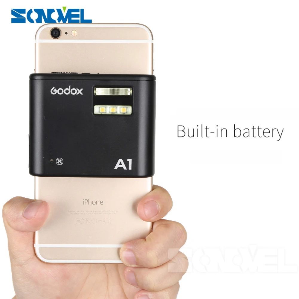 Вспышка Pro Godox A1 для смартфона с беспроводной системой 2 4G TTL Bluetooth триггер батареей