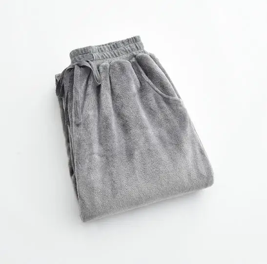 Fdfklak толстые фланелевые зимние Пижамные брюки женские теплые домашние штаны длинные штаны для сна женская пижама брюки женские брюки - Цвет: grey man