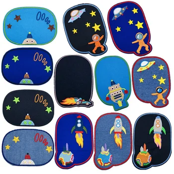 

12pcs Embroidery Diy Patch Applique Adhesive Patches DIY Planetary Sticker for Jackets Jeans Bags Clothing Arts Crafts Denim