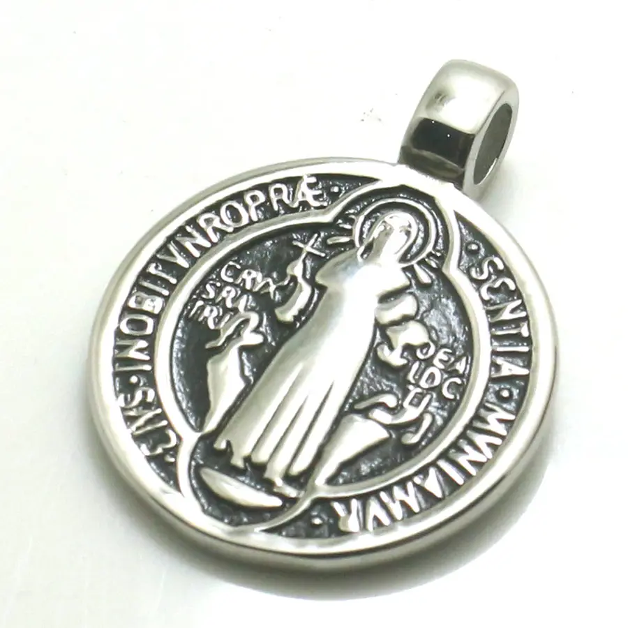 Newest 30mm 316L Stainless Steel Saint Benedict of Nursia CSPB CSSML NDSMD Christianity Catholic Church Jesus Pendant 4