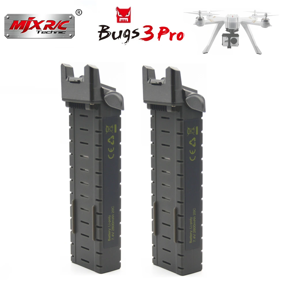 

Original MJX Bugs 3 pro B3PRO RC Helicopter battery Black 7.4V 2800mAH Li-Po Battery rc quadcopter drone spare parts accessories