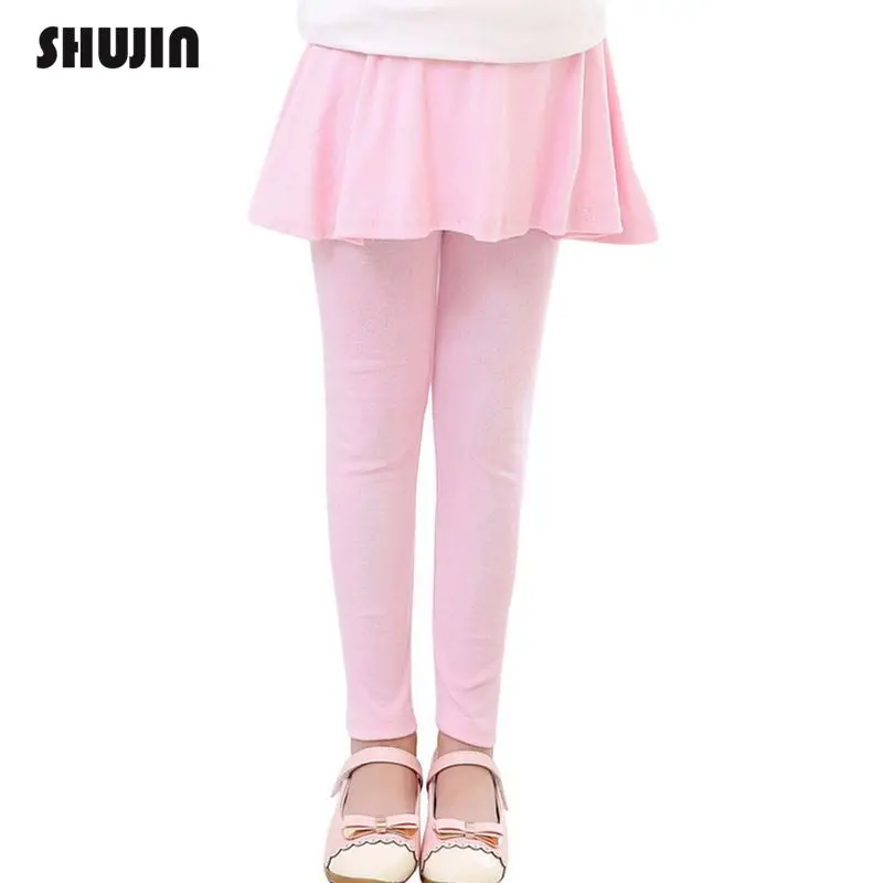 

Shujin 2019 Baby Girls Skirts Pants Children Bottoms Trousers Autumn Winter Cotton Kids Leggings with Skirt Skinny Pantskirt