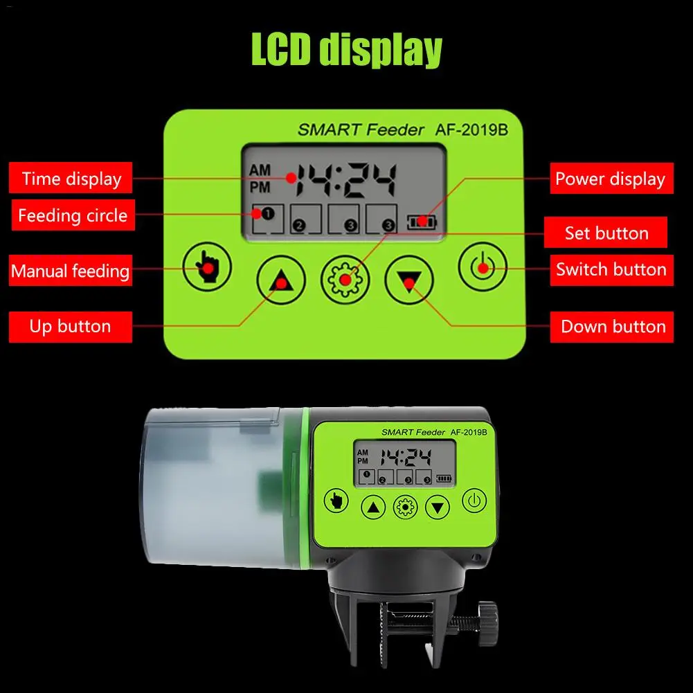 Автоматическая кормушка для рыб, цифровой аквариум для рыб, электрический пластиковый таймер, кормушка для кормления, портативный инструмент для подачи рыбы