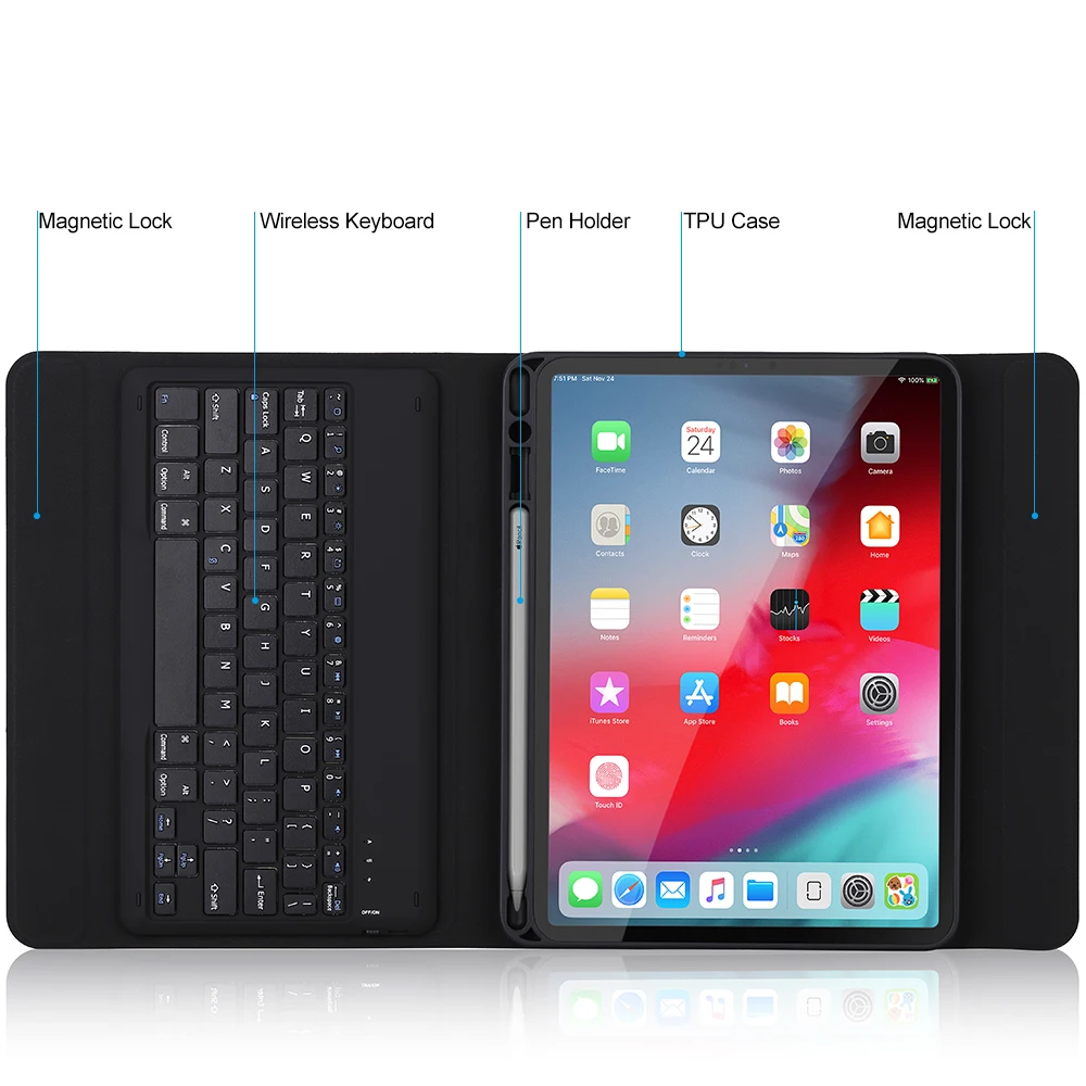 Чехол с клавиатурой Bluetooth для iPad Pro 12 9 2018 умный защитный чехол Apple 11 дюймов|Чехлы