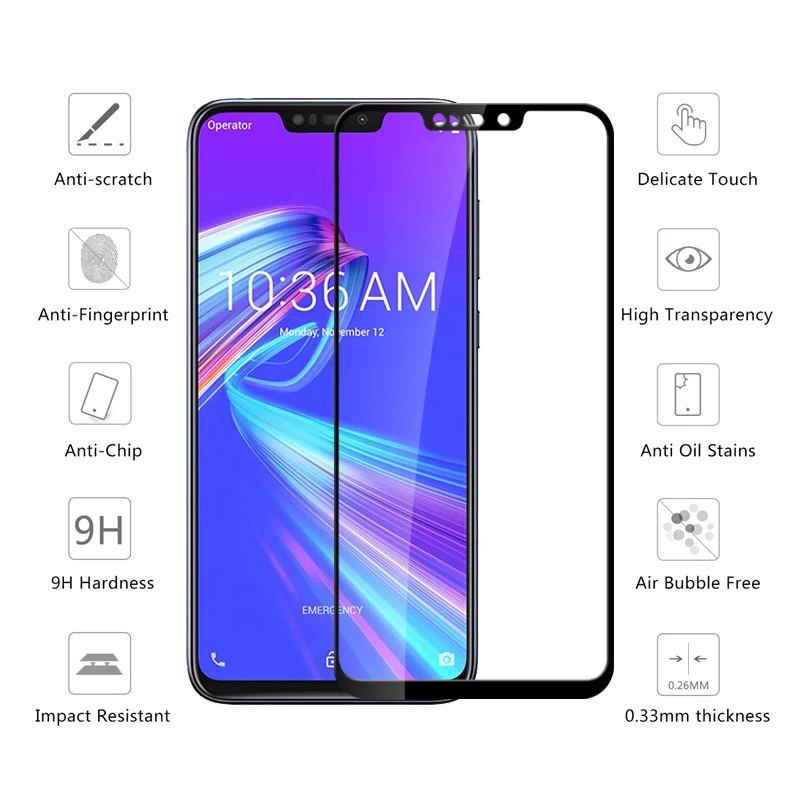 Для Asus Zenfone Max Pro M2 ZB631KL закаленное стекло ZB633KL ZB 631KL 633KL M 2 чехол Защитное пленка