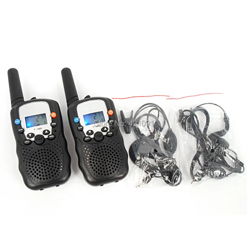 Мини T 388 Радио Двухканальные рации 0.5 Вт UHF для детей ЖК дисплей Дисплей с