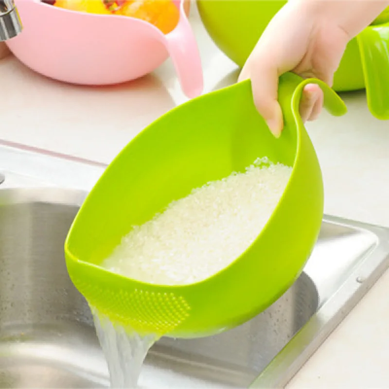 1PC Vegetables Fruit Drain Rack Wash Rice Sieve fruit basket Rice Beans Peas Washing Filter Strainer Washing Basket Drain Basket