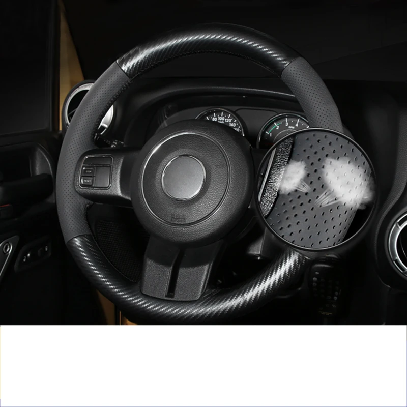 lsrtw2017 carbon fiber car steering wheel cover for jeep wrangler JK 2007 2008 2009 2010 2011 2012 2013