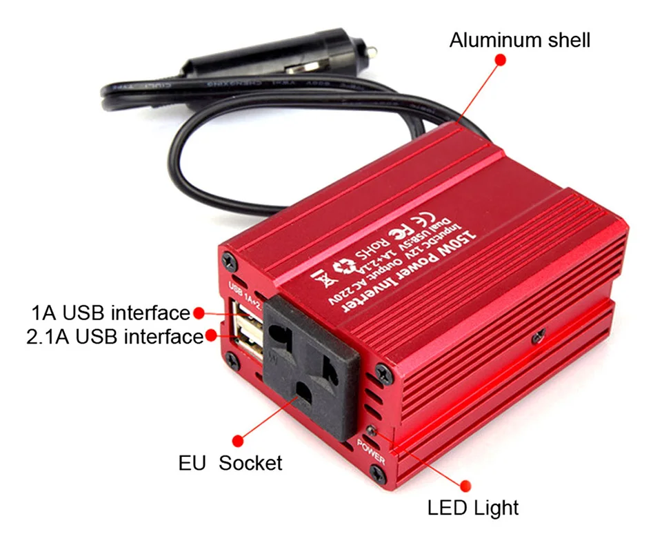 SUNYIMA 150 Вт пиковая мощность 300 Вт DC12V до 220 В USB модифицированный синусоидальный инвертор конвертер Солнечный источник питания