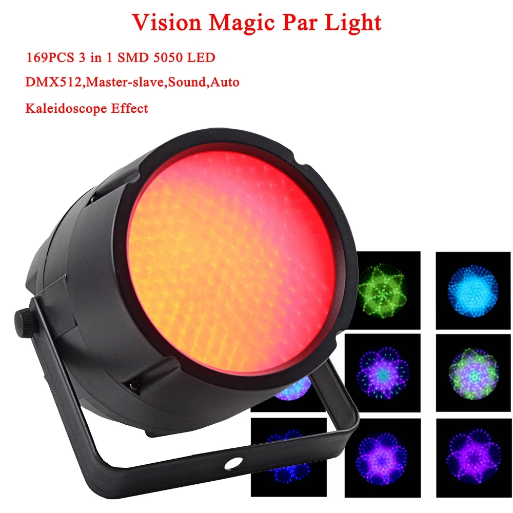 Nwe профессиональный светодиодный сценический светильник s 169 шт. RGB 3 в 1 Vision Magic Par Светильник DMX512 Master-Slave светодиодный плоский для DJ Disco вечерние KTV